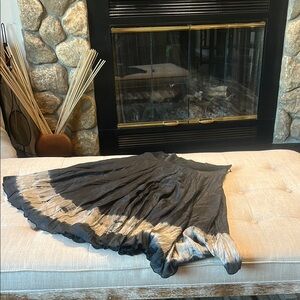 VIVIANA UCHITEL HAND DYED SILK SKIRT BLACK CREAM Size 1